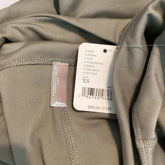 Free People FP Movement Back It Up Onesie Sage Beige Cutout Activewear Size XS - Picture 8 of 9